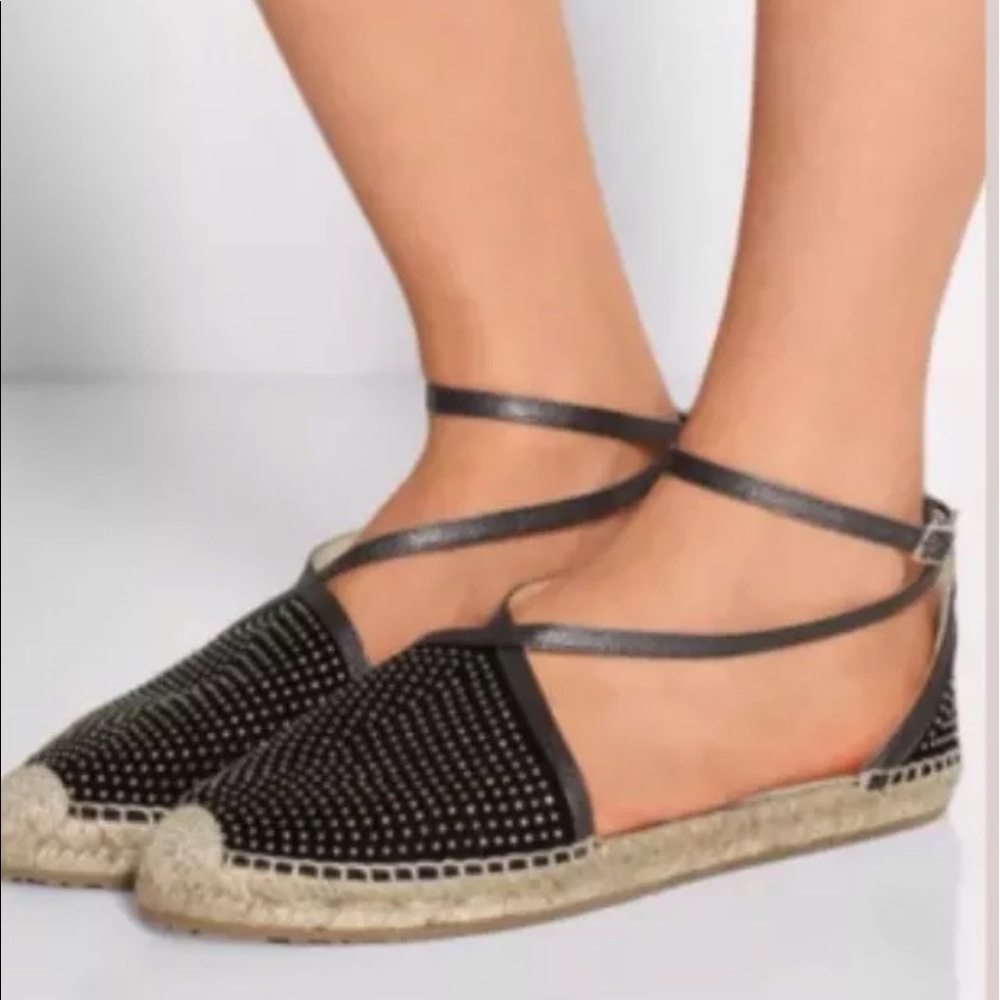 NEW Jimmy Choo Donna Black Espadrille Size 39.5